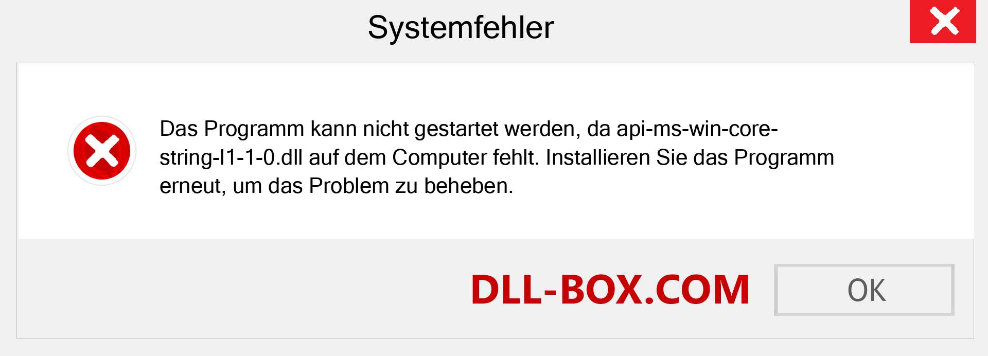 api-ms-win-core-string-l1-1-0.dll-Datei fehlt?. Download für Windows 7, 8, 10 - Fix api-ms-win-core-string-l1-1-0 dll Missing Error unter Windows, Fotos, Bildern